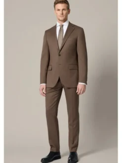 Lancerto Garnitur Pontevedra GA073126000013 Brązowy Slim Fit