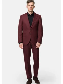 Lancerto Garnitur Tabasco GA073123000018 Bordowy Slim Fit