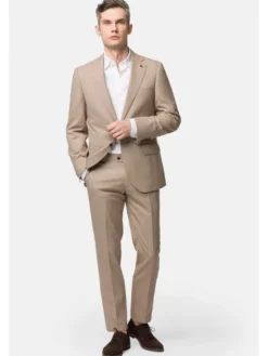 Lancerto Garnitur Vancouver GA073123000019 Beżowy Slim Fit
