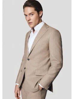 Lancerto Garnitur Varma GA073125000006 Beżowy Slim Fit
