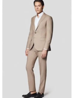 Lancerto Garnitur Varma GA073125000006 Beżowy Slim Fit