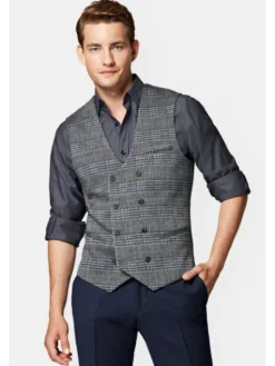 Lancerto Kamizelka Boltby KA131223000007 Szary Slim Fit