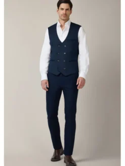 Lancerto Kamizelka Dozza KA131225000003 Granatowy Slim Fit