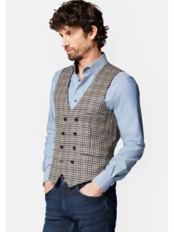 Lancerto Kamizelka Flora 2 KA099222000001 Brązowy Slim Fit