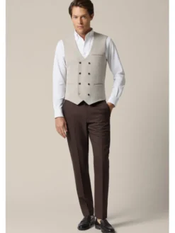 Lancerto Kamizelka garniturowa Montefalco KA131126000002 Beżowy Slim Fit