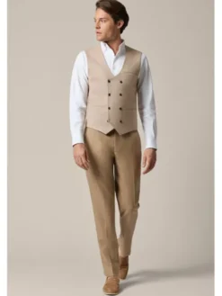Lancerto Kamizelka garniturowa Mezzano KA131126000001 Beżowy Slim Fit