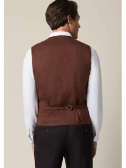 Lancerto Kamizelka garniturowa Gradara KA131126000003 Brązowy Slim Fit