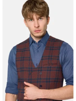 Lancerto Kamizelka KA131223000014 Bordowy Slim Fit