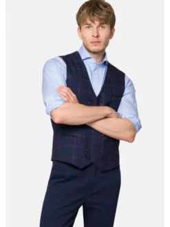 Lancerto Kamizelka KA131223000002 Granatowy Slim Fit