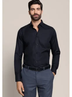Lancerto Koszula Belisaria KO073226000002 Czarny Slim Fit
