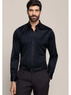 Lancerto Koszula Blackstone KO073226000009 Czarny Slim Fit