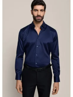 Lancerto Koszula Gaia KO073226000015 Granatowy Regular Fit