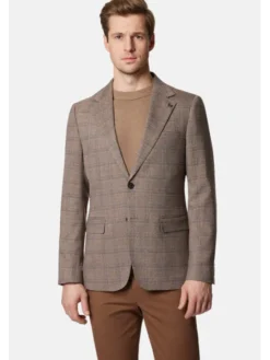 Lancerto Marynarka Awinion MA131124000013 Beżowy Slim Fit