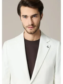 Lancerto Marynarka Bobbio MA131126000005 Biały Slim Fit