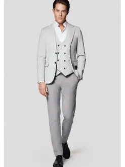 Lancerto Marynarka Budoni MA131125000007 Szary Slim Fit