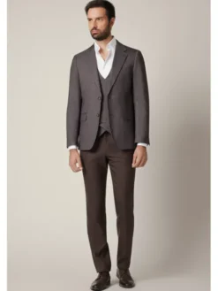 Lancerto Marynarka Calascio MA131225000002 Brązowy Slim Fit