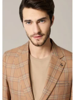 Lancerto Marynarka Carloforte MA131126000026 Brązowy Slim Fit