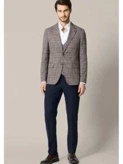 Lancerto Marynarka Castelbuono MA131126000028 Brązowy Regular Fit