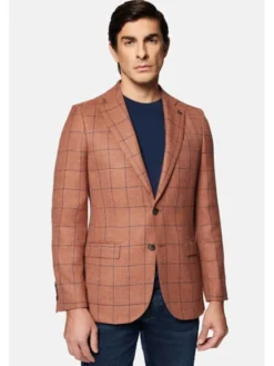 Lancerto Marynarka Corona MA073124000010 Brązowy Slim Fit