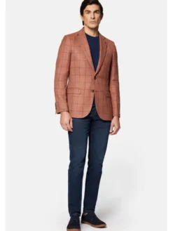 Lancerto Marynarka Corona MA073124000010 Brązowy Slim Fit
