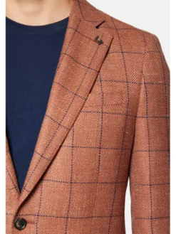 Lancerto Marynarka Corona MA073124000010 Brązowy Slim Fit
