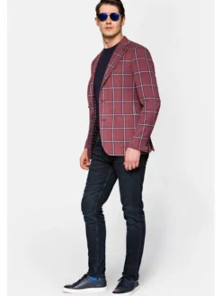 Lancerto Marynarka Eleonora Bordowy Slim Fit