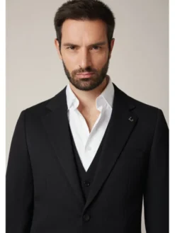 Lancerto Marynarka Fobello MA131225000001 Czarny Slim Fit