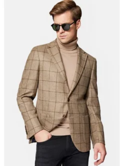 Lancerto Marynarka Gatwick MA099223000003 Beżowy Regular Fit