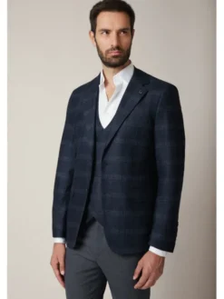 Lancerto Marynarka Gesualdo MA131225000008 Granatowy Slim Fit
