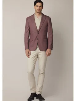 Lancerto Marynarka Glorenza MA131225000013 Bordowy Slim Fit