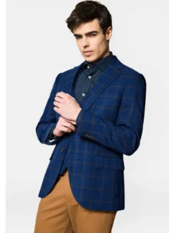 Lancerto Marynarka MA073222000001 Granatowy Slim Fit