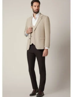 Lancerto Marynarka Offida MA131225000006 Beżowy Slim Fit