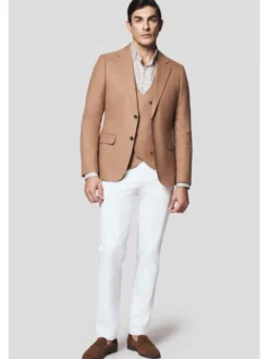 Lancerto Marynarka Oliena MA131125000014 Brązowy Slim Fit