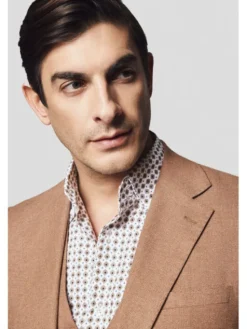 Lancerto Marynarka Oliena MA131125000014 Brązowy Slim Fit