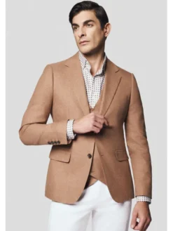 Lancerto Marynarka Oliena MA131125000014 Brązowy Slim Fit