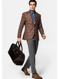 Lancerto Marynarka Palmdale MA099222000009 Brązowy Slim Fit