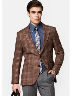 Lancerto Marynarka Palmdale MA099222000009 Brązowy Slim Fit