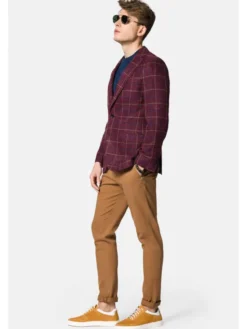 Lancerto Marynarka Scalea MA099123000006 Bordowy Slim Fit