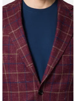 Lancerto Marynarka Scalea MA099123000006 Bordowy Slim Fit
