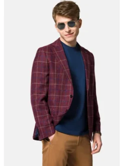 Lancerto Marynarka Scalea MA099123000006 Bordowy Slim Fit