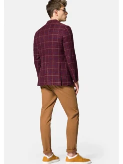 Lancerto Marynarka Scalea MA099123000006 Bordowy Slim Fit