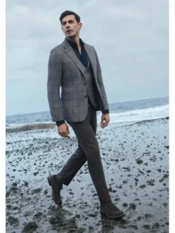 Lancerto Marynarka Sestola MA131225000019 Brązowy Slim Fit