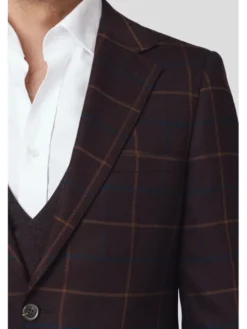 Lancerto Marynarka Sovana MA131225000015 Bordowy Slim Fit