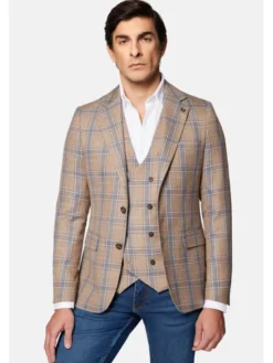 Lancerto Marynarka Vinton MA131124000018 Beżowy Slim Fit