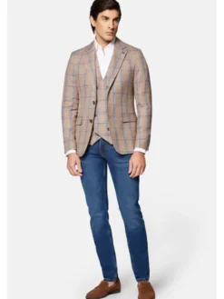 Lancerto Marynarka Vinton MA131124000018 Beżowy Slim Fit