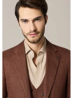 Lancerto Marynarka Volterra MA131126000017 Brązowy Slim Fit