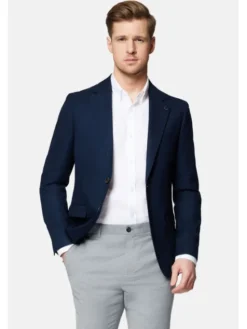 Lancerto Marynarka Yakima MA131124000002 Granatowy Slim Fit