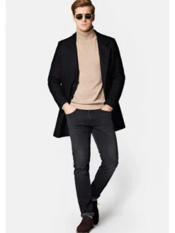 Lancerto Płaszcz wełniany Brekstad PC073223000013 Czarny Regular Fit