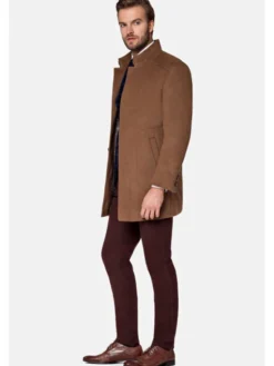 Lancerto Płaszcz wełniany Camilo KU998217000001 Brązowy Regular Fit