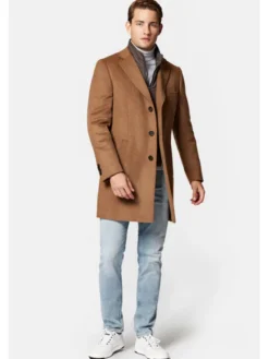 Lancerto Płaszcz wełniany Norfolk PC073223000007 Brązowy Regular Fit